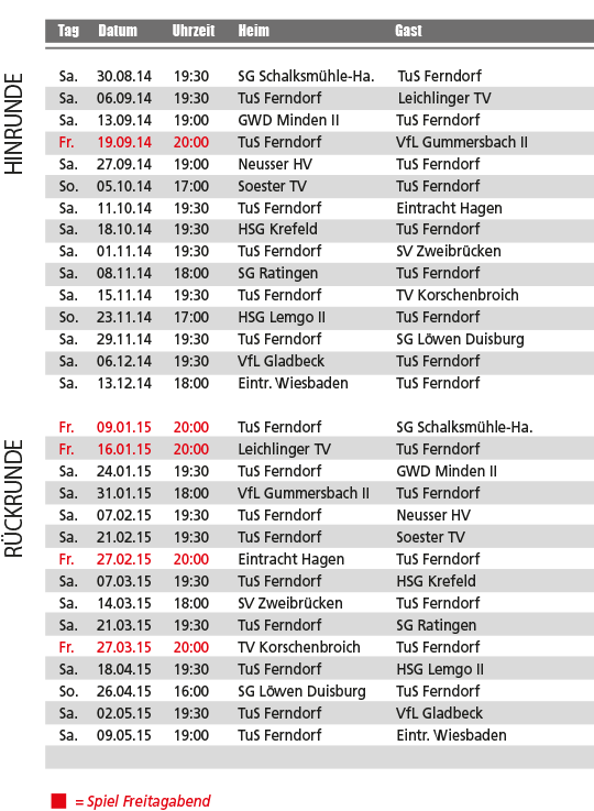 Spielplan 2014/2015 - TuS Ferndorf